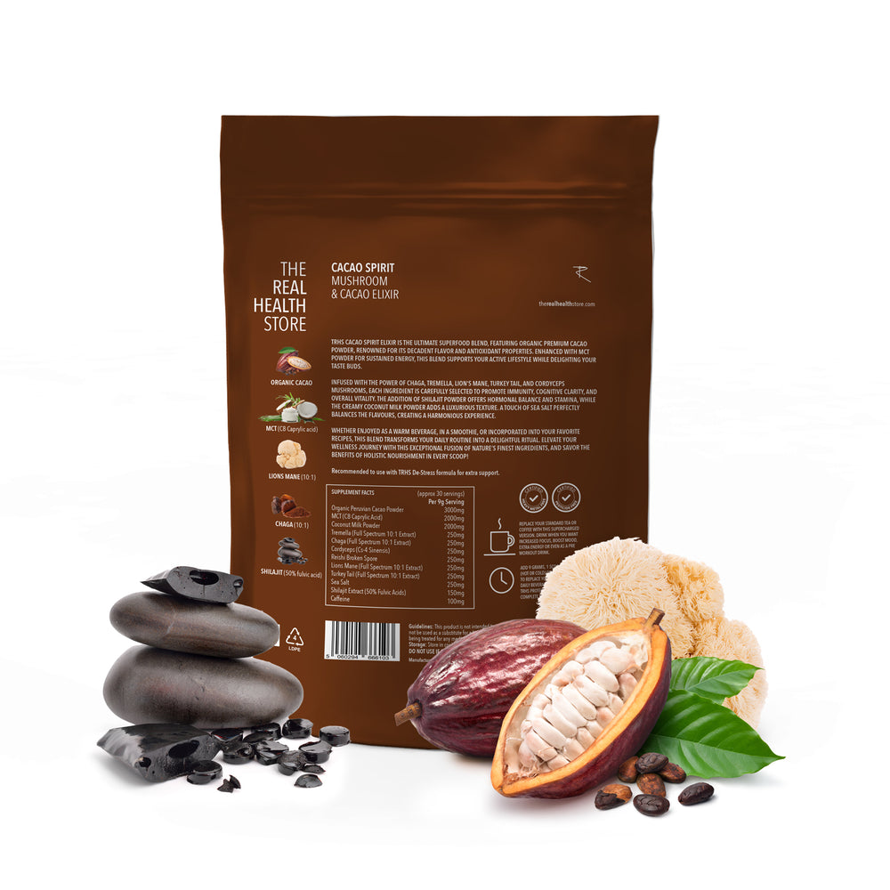 
                  
                    TRHS Cacao Spirit Mushroom & Hot Chocolate Energising Elixir - 270 grams
                  
                