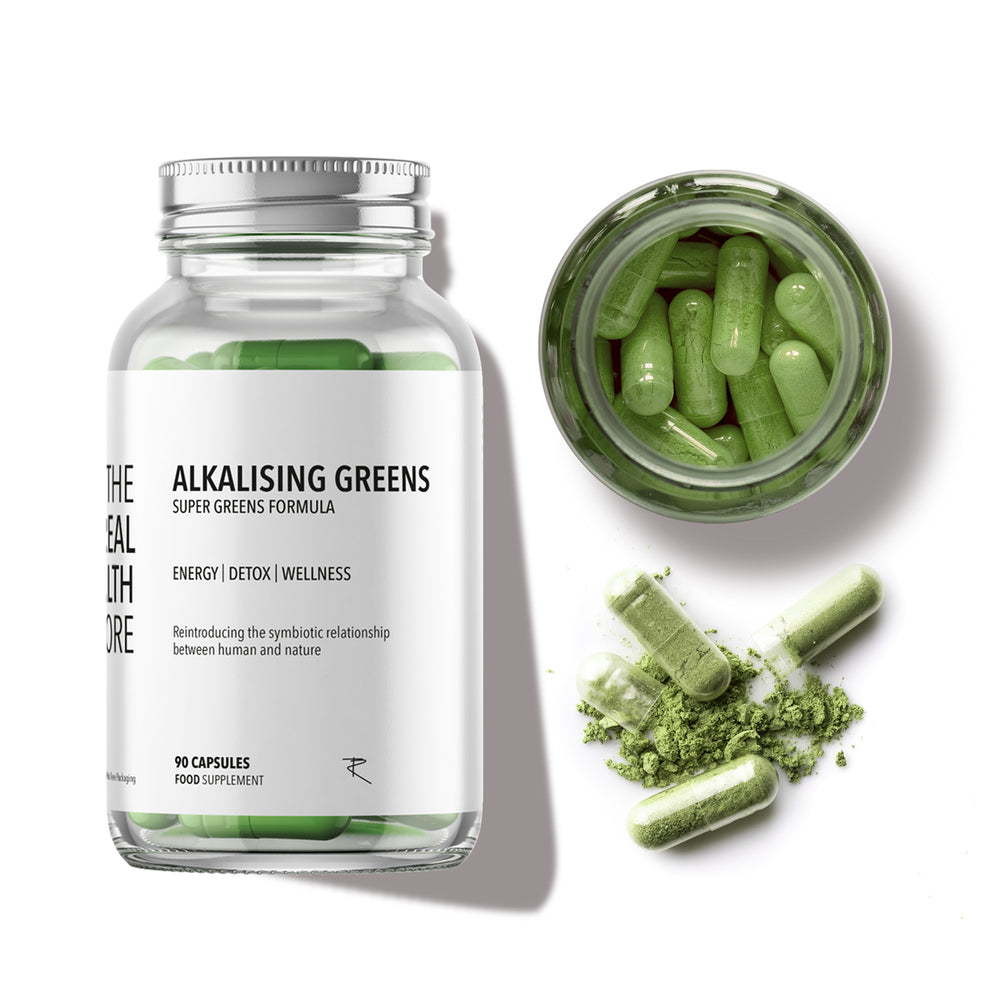 TRHS Alkalising Greens - Chlorophyll Rich Energy Formula - 90 Capsules