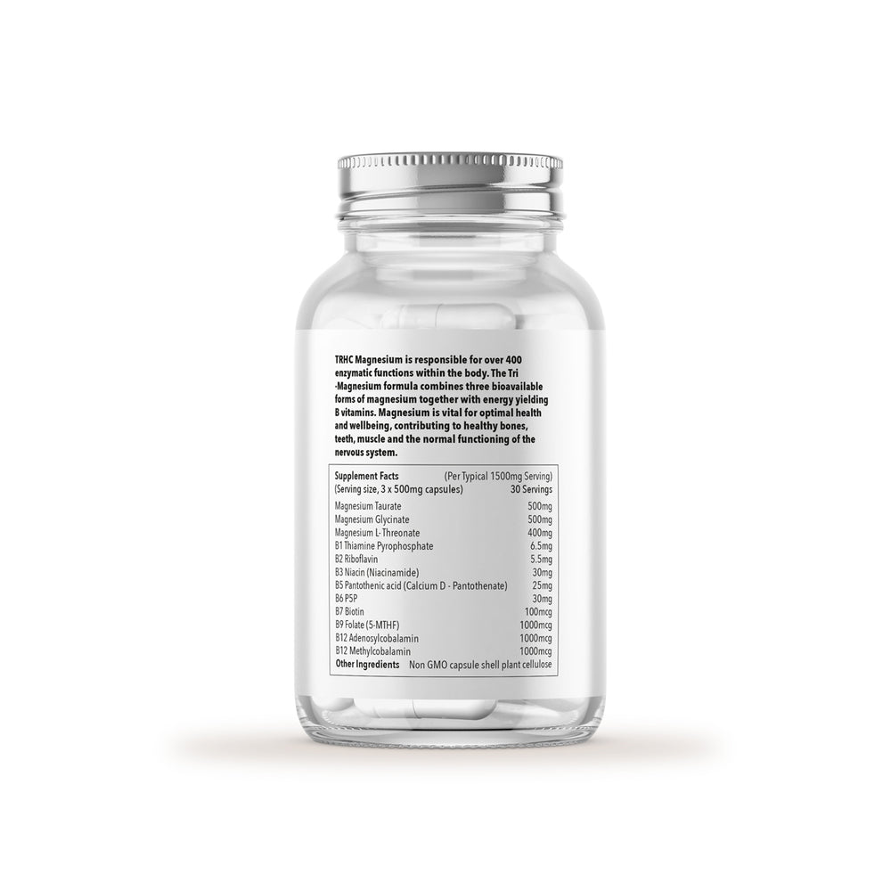 
                  
                    TRHC Magnesium & Methylated B Vitamin Complex Formula - 90 Capsules
                  
                