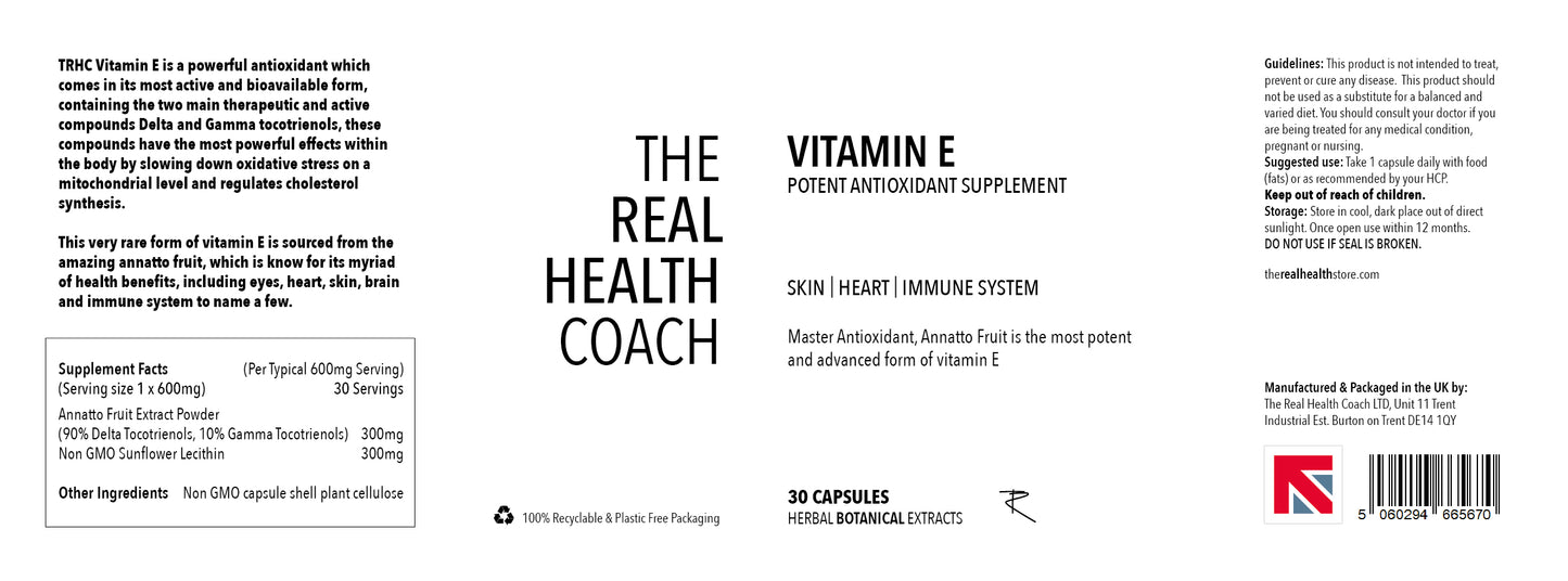 
                  
                    TRHC Vitamin E Annatto Fruit - Potent Antioxidant Supplement - 60 Capsules
                  
                