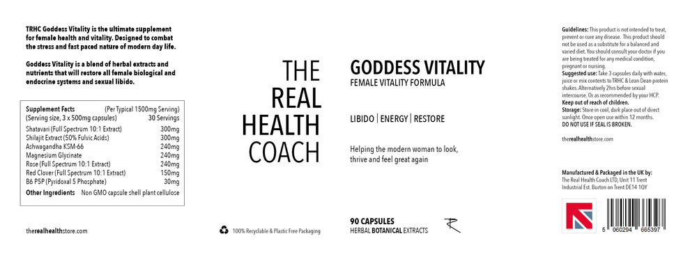 
                  
                    TRHC Goddess - Female Vitality Formula, Balance Hormones, PMS And Boost Sexual Libido- 90 Capsules
                  
                